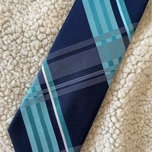 Turquoise and navy necktie